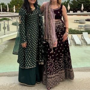 Purple Velvet Lehenga